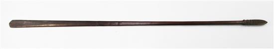 A Maori hardwood taiaha long club fighting staff, 72.5in.